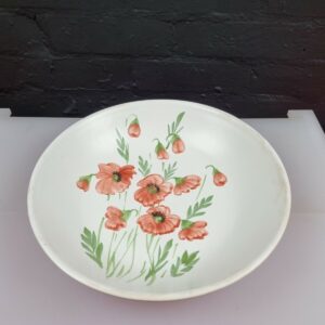 Annette Christopher Albrighton Studio Art Pottery Stoneware Poppy Bowl 12" Wide