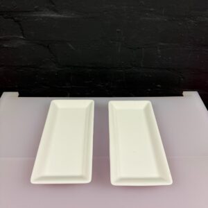 Villeroy And & Boch Rectangle White Biscuit Plates 23.5 cm x 11.5 cm Set of 2