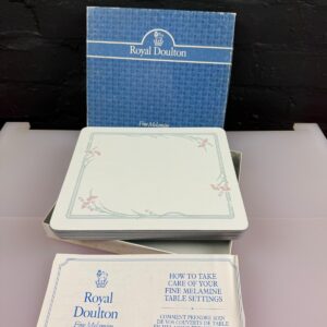 Royal Doulton Carnation H5084 Melamine Placemats 8.5" x 7.5" Set of 6 Boxed