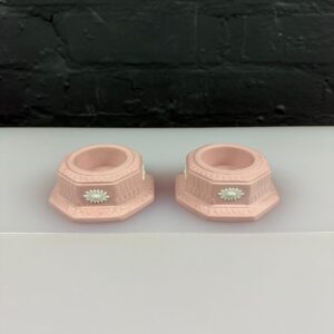 Wedgwood Jasper Ware Pink Candle Tea Light Holders Set of 2