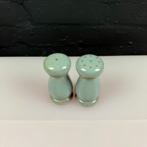 Denby Regency Green Salt and Pepper Pot / Shakers 4.25" High Cruet Set