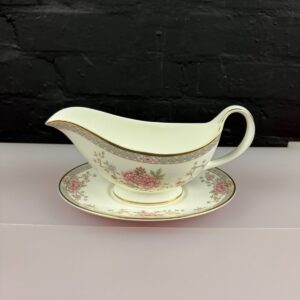 Royal Doulton Canton H5052 Gravy Boat Sauce Jug and Stand / Drip Plate Set