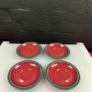 4 x Denby Classic Harlequin Replacement Saucers For Tea Cups 6.25" Wide Set