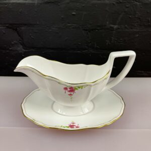 Spode Rosetti Y8491 Gravy Boat / Sauce Jug and Stand / Drip Plate