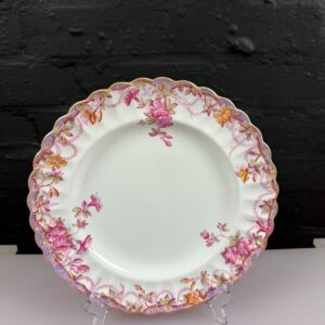 Spode Irene Dinner Plate 10.75" Wide Red Pink Floral