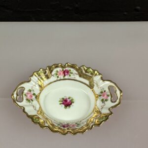 Noritake Japan Trinket Dish Hand Painted Floral Gold Gilt 14 cm x 10 cm