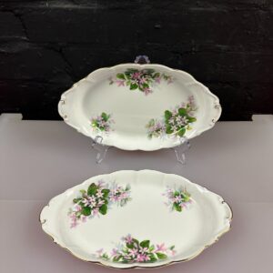 2 x Royal Albert Mayflower Oval Eared Serving Sandwich Tray 10” x 5.75” Last Set