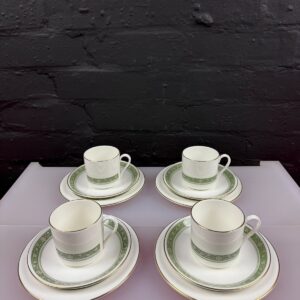 Royal Doulton Rondelay H5004 Coffee Trios Cups Saucers Side Plates Set of 4