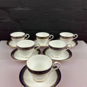 6 x Aynsley Balmoral Tea Cups and Saucers Set