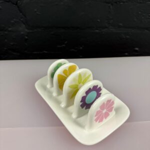 Portmeirion Crazy Daisy 4 Slice Rectangle Toast Rack 6.75" Wide