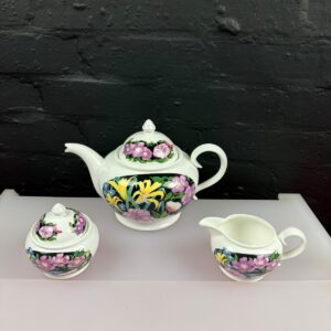 Portmerion Midsummer Night Tea Pot Milk Jug and Covered Sugar Bowl Set