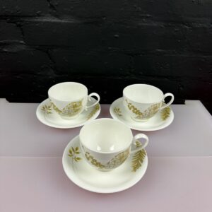 Portmeirion Golden Grove Tea Cups and Saucers Set of 3
