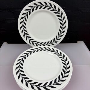 Wedgwood Sparta Black and White Dinner Plates 27.5 cm Wide Set of 5