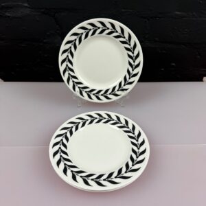Wedgwood Sparta Black and White Tea / Side Plates 15.5 cm Wide Set of 3
