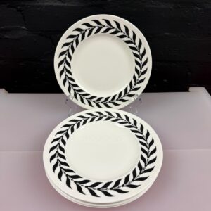 Wedgwood Sparta Black and White Salad Plates 20.5 cm Wide Set of 5