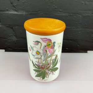 Portmeirion Botanic Garden Christmas Rose Storage Jar Wooden 8.5"