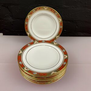 8 x Royal Crown Derby Cloisonne 1st Tea / Side Plates 6.25" Wide Set Used