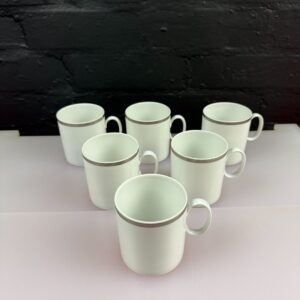 Thomas Silver Band Germany Small Mugs 3" High 2.75" Wide Set of 6