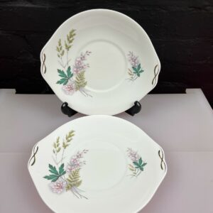 2 x Queen Anne Louise Eared Cake / Bread Plates 10.25" Wide Set