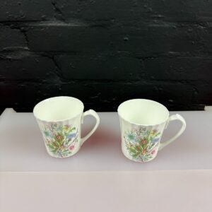 Aynsley Wild Tudor Tea / Coffee Mugs 9 cm High Set of 2