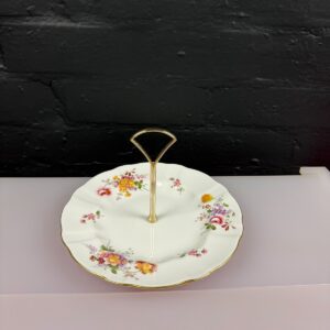 Royal Crown Derby Posies Single Tier Cake Stand Salad Plate 8.5" LII 1989 1st