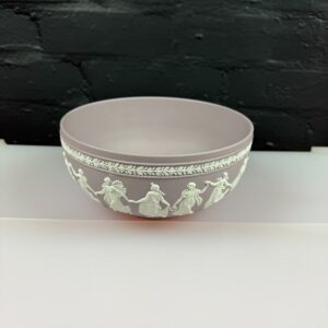 Wedgwood Lilac & White Jasper Ware Large Dancing Hours Bowl 8" Wide 1962 RARE