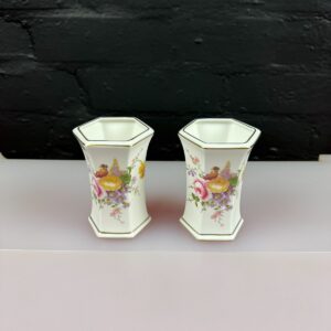 Royal Crown Derby Posies Hexagonal Flower Vases 1st 4.5" 2 Sets of 2 Available