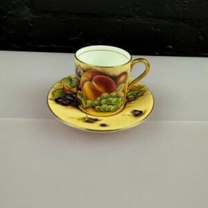 Aynsley Orchard Gold Coffee Cup and Saucer Set
