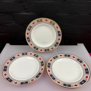 Royal Crown Derby Border A1253 Salad Plates 8.5" Wide Set of 3