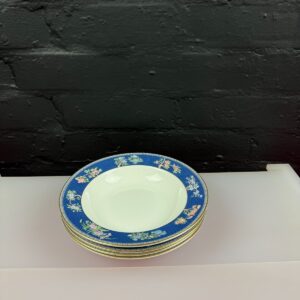 Wedgwood Blue Siam Rimmed Soup Bowls 20.5 cm Wide Set of 4