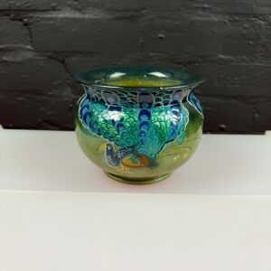 Wardle Art Nouvea Jardiniere Planter Plant Pot Peacock 5" High 6.5" Wide 2235