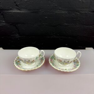 Aynsley Wild Tudor Tea Cups and Saucers Set of 2