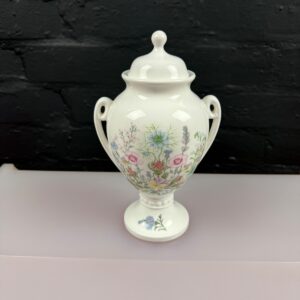 Aynsley Wild Tudor Handled Urn 9.25" High Plain White Lid