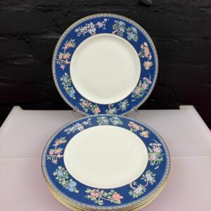 Wedgwood Blue Siam Dinner Plates 10.75" Wide Set of 5