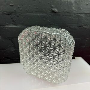 Vintage Textured Glass Light Shade Square Ceiling Wall 9.25" Perfect Condition