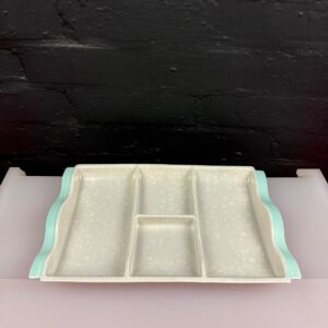 Poole Twintone Green Dove Grey Rectangle Hor's D'oeuvres Dish 4 Sections 34.5 cm