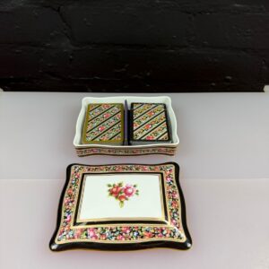 Wedgwood Clio Large Rectangle Covered Lidded Trinket Dish With Cards Box 6" Wide