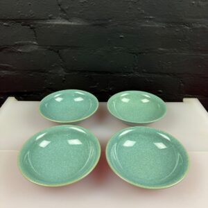 Denby Impression Green / Mint Shallow Bowls 6" Wide Set of 4