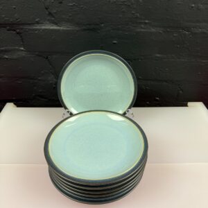 Denby Blue Jetty Tea / Side Plates 7.25" Wide Set of 7