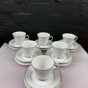 Noritake Tahoe 2585 Tea Trios Cups Saucers and Side Plates Set of 6