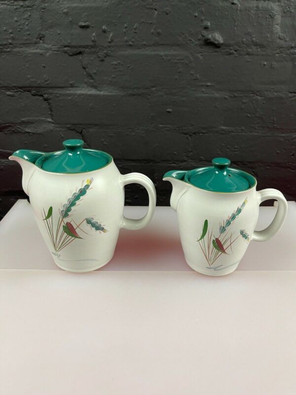 2 X Denby Greenwheat Coffee Pots Small And Large Signed | No1 ...